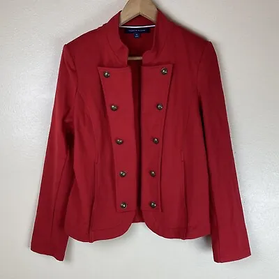 Tommy Hilfiger M Military Blazer Jacket Open Red Gold Buttons Preppy Steam Punk • $39.99