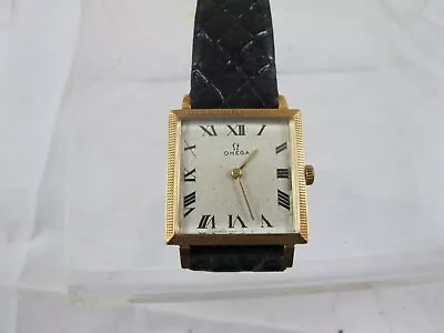 Omega Tank Wristwatch 18 Ct Gold With Original Wristband. C1960's • $2800