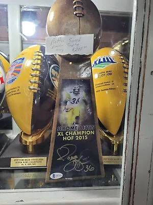 Jerome Bettis Autographed Signed Bronze Lombardi Trophy Beckett Coa 15  Steelers • $219.99