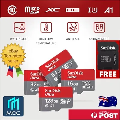 SanDisk Ultra Micro SD Memory TF Card 16GB 32GB 64GB Class 10 A1 Genuine MOC  • $1.95