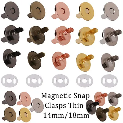 £3.89 • Buy 10/20/50 Sets For Handbag Closures Sewing Button 14/18mm Magnetic Fastener Snaps