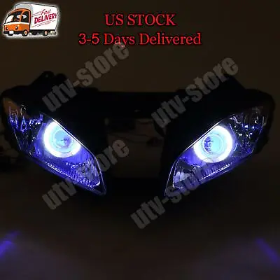 $299 • Buy MF Front Headlight HALO Blue Angel Eye Fit For Yamaha 2006-2007 YZF R6 D014