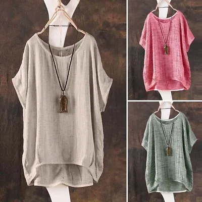 ZANZEA 8-24 Women Short Sleeve Pullover Basic Tee T Shirt Top Plus Size Blouse • $11.98