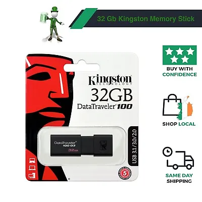 £9.99 • Buy 32GB Kingston DataTraveler USB 3.1 Flash Pen Drive Keyring Memory Stick
