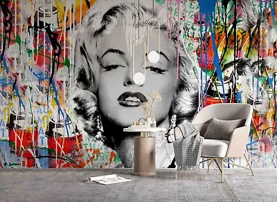 3D Marilyn Monroe Graffiti Wall Murals Wallpaper Murals Wall Sticker • $129.52