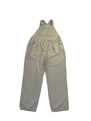 VTG 90s Y2K Womens Medium Maternity Pleated Baggy Chino Bib Overalls • $48.94