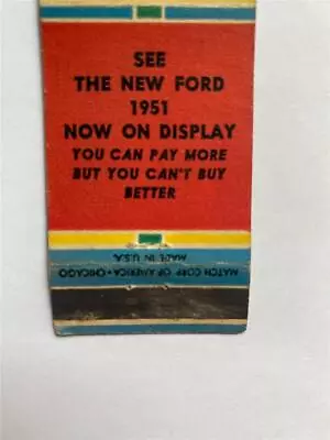 Craft Motors  See The New  1951 FORDS Now On Display Kingsport TN Matchcover • $29.99