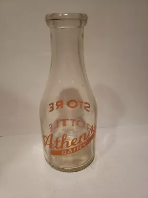 Athens Dairy - One Quart Milk Bottle - PA NY NJ??? - Store Bottle • $25