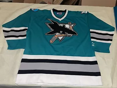 Nwot San Jose Sharks Starter Teal Jersey New NHL Vintage 90s Clean Mens Medium • $120