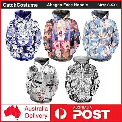 Ahegao Hoodie Jumper Mens Womens 3D Printed Sweatshirt Pullover • $34.99