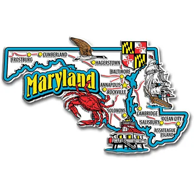 Maryland Jumbo State Magnet By Classic Magnets • $8.99