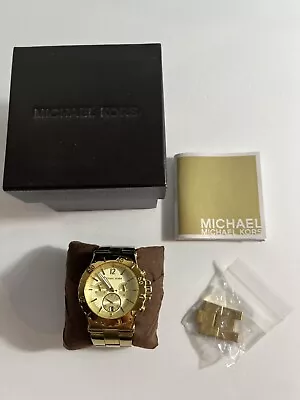 Michael Kors ‎Unisex Gold Analog Dial Quartz Wrist Watch MK5313 • $39.99