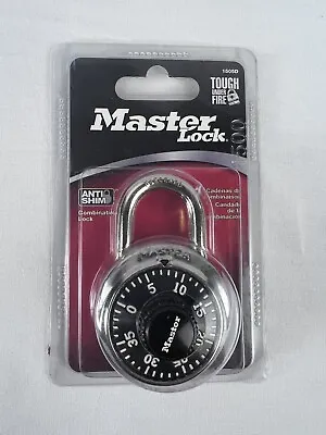 Master Lock Anti Shim Combination Padlock / 1 Pack / Black + Chrome / #1505D • $9.99