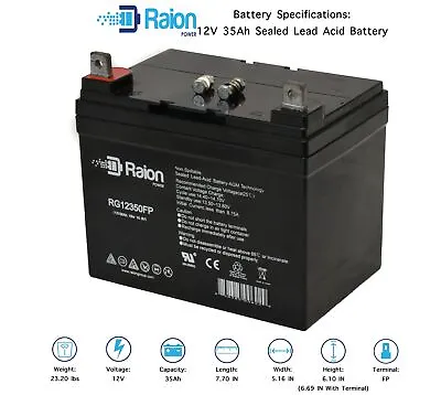 $73.95 • Buy Raion Power 12V 35Ah Battery For Best Power FERRUPS FE 700VA