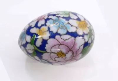 CLOISONNÉ EGG Enamel FLORAL DESIGN Great For SCALE DISPLAY Ornament FLOWER  • $12.99