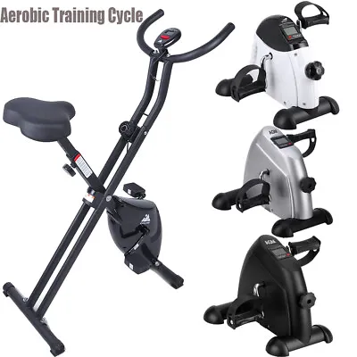 £92.99 • Buy Folding Magnetic Exercise Bike Indoor Fitness Trainer Height Adjustable Bicycle
