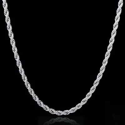 Silver Chain Sterling Necklace 925 Solid Real Italy Mens Boys Bracelet Rope • $9.99