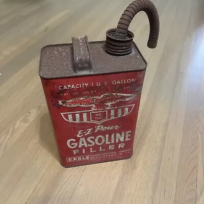 Eagle Gas Can E-Z Pour Gasoline Filler 1 Gallon Red Spout Vintage Made In USA • $15