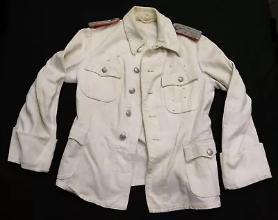 Original C.WW2 German Army  Panzer Lieutenant's White Summer Tunic. • $600