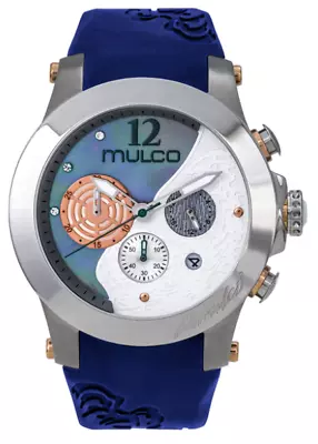 Mulco Quartz Multifunctional Blue Silicone Band Men's Watch MW3-16061-041 • $179.81