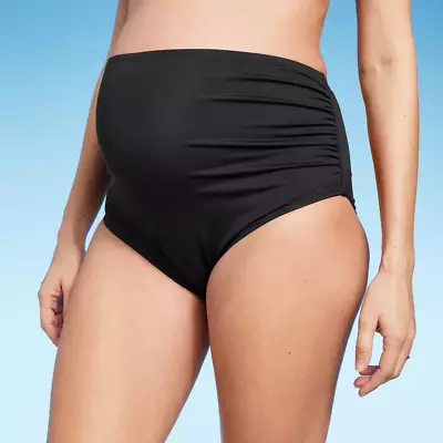 Isabel Maternity By Ingrid Medium High Waist Bikini Swim Bottoms In Black 1669 • $19.99