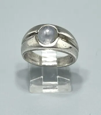 Mens 14k Solid White Gold  Sapphire  Pinky Ring Size 8 1/2 • $455
