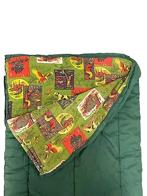 Vintage 1970s Coleman Sleeping Bag Flannel Lined Camping Hunting Outdoors EUC  • $58.50