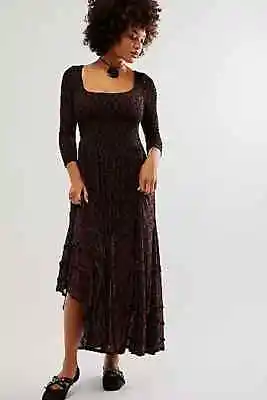 BNWT Free People It's Fate Maxi Dress In Black/Brown Combo Size L (16-18) • $130