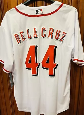 Elly De La Cruz Jersey Reds Adult Mens L White Baseball Jersey Preowned • $55