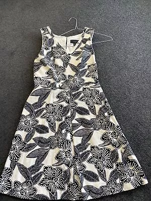 J CREW Dress Size S 8AU (4US) Cotton Floral Fabric Used Excellent BLACK/CREAM • $30