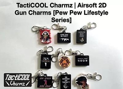 TactiCOOL Charmz | Airsoft 2D Gun Charms [Pew Pew Lifestyle Series] (2-Pack) • $4.99