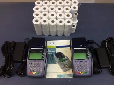 SHIPS FAST! 2 Used Credit Card VeriFone VX510LE + 45 Rolls Thermal Paper 2 1/4  • $69.20