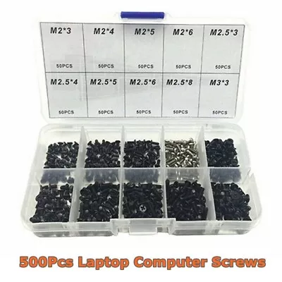 500Pcs Universal Laptop Computer Cross Flat Head Screws Set M2 M2.5 M3 • £7.99