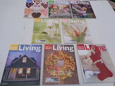 Martha Stewart Living Magazines LOT Of 8 1996 With RECIPE CARDS • $45