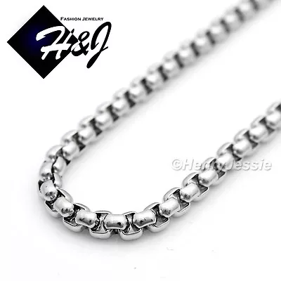 18 -40 MEN's 316L Stainless Steel 5mm Silver Smooth Box Link Chain Necklace*N120 • $16.99