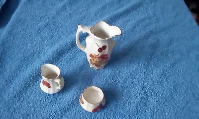 3 X Royal Worcester Pallisy Ornaments Fruit 2 X Miniature Jugs & A Bowl  • £10