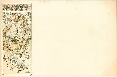 PC ALPHONSE MUCHA SEASONS - CHAMPENOIS ART NOUVEAU Vintage Poscard (b48501) • $149.99