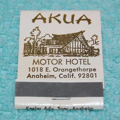 Aku Motor Hotel In Anaheim CA Vintage Front Strike Full Tiki Pop Matchbook • $4.75