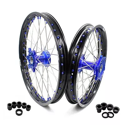 KKE 21/19 Cast Wheels Rim Set For YAMAHA YZ125 250 99-24 YZ250F 450F 01-24 Blue • $649