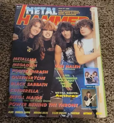 METAL HAMMER Magazine June 1988 Metallica Megadeth Van Halen Black Sabbath • $9