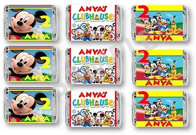 Mickey Mouse Clubhouse Mini Candy Bar Wrappers - Birthday Favors - Set Of 48 • $12.95