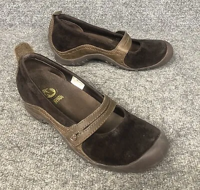 Womens Merrell Plaza Bandeau Chocolate Brown Suede Mary Jane Comfort Shoe Sz 8 • $17