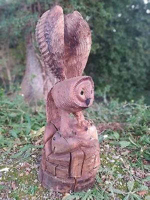 £280 • Buy Great Christmas Gift Idea Sussex Chainsaw Carvings Elm Owl Home Or Garden Wooden