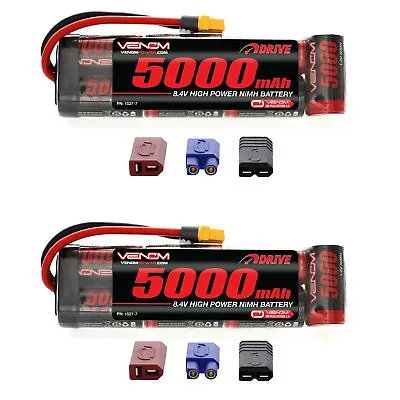 Venom 8.4V 5000mAh 7 Cell NiMH Battery Flat With Universal Plug System X2 Packs • $99.98