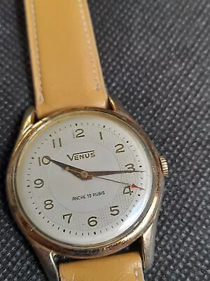 Vintage Venus 19 Jewels Manual Wind Mens Watch _3163 • $85