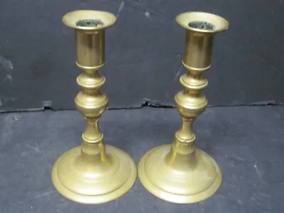 Vintage Set Of 2  Solid Brass Candle Stick Holders 7” Tall • $12