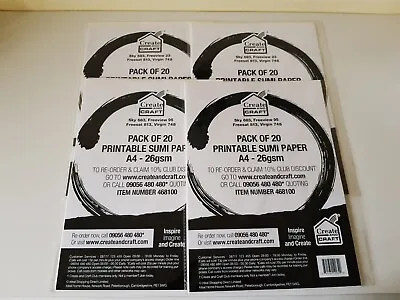 £16.99 • Buy Create & Craft Printable Sumi Paper - 4 Packs - 80 A4 Sheets In Total  NEW