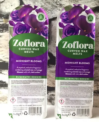 2 X Zoflora Scented Candle Curved Wax Melts - Midnight Blooms Fragrance ~ New • £7.68