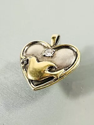 GORHAM Vintage 925 Sterling Silver Heart Dove Serenity Prayer Pendant • $44.50