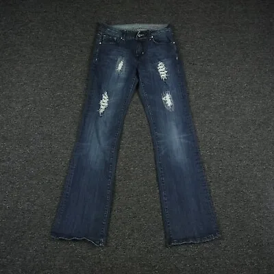 Cowgirl Tuff Jeans Womens 29x33 Blue Denim Diva Western Bootcut Distressed • $23.06